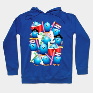 Back to School Cute Blue Birds Hoodie